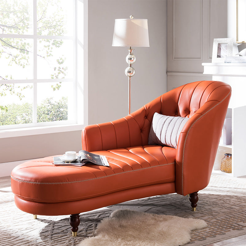 Nordic Style Leather Chair Solid Color Chaise Lounge Couch for Bedroom