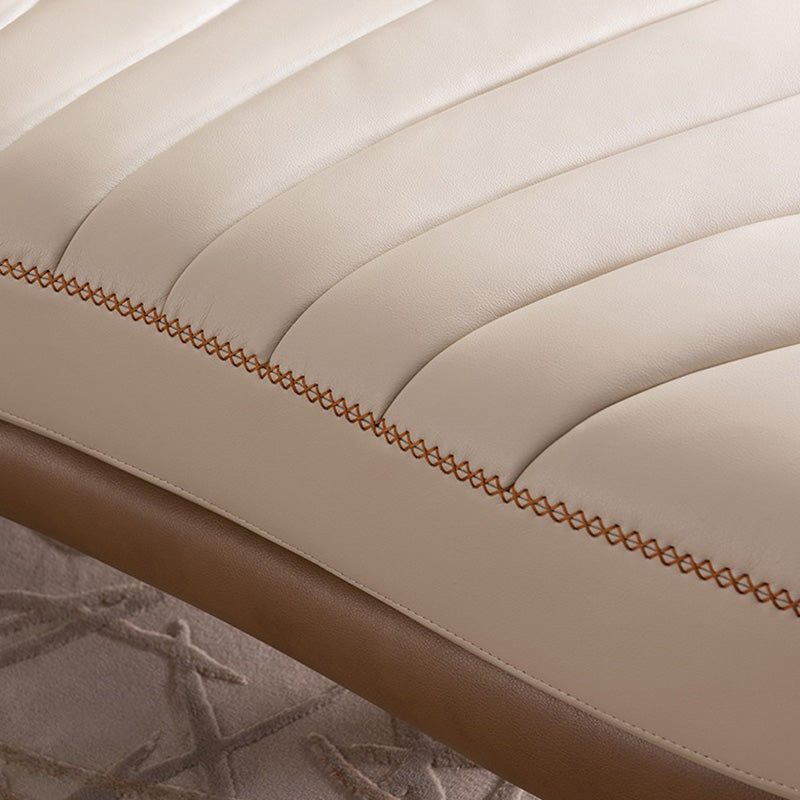 Nordic Style Leather Chair Solid Color Chaise Lounge Couch for Bedroom