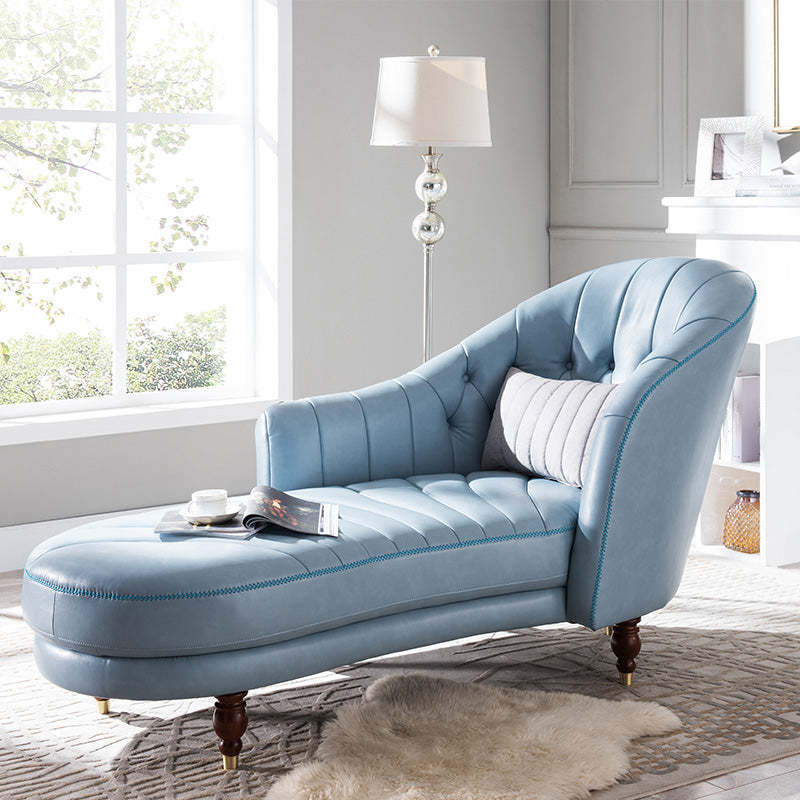 Nordic Style Leather Chair Solid Color Chaise Lounge Couch for Bedroom