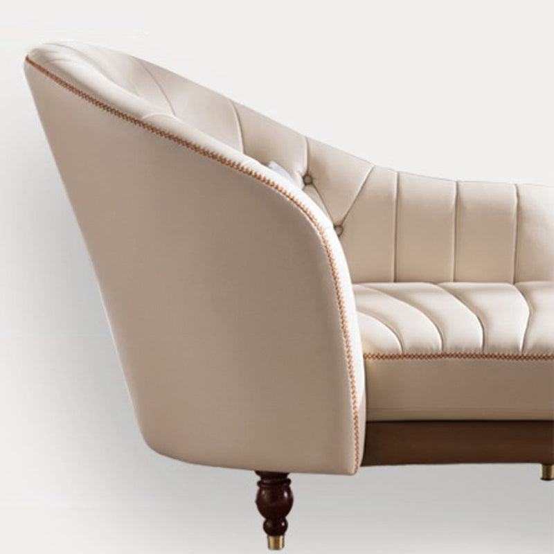 Nordic Style Leather Chair Solid Color Chaise Lounge Couch for Bedroom