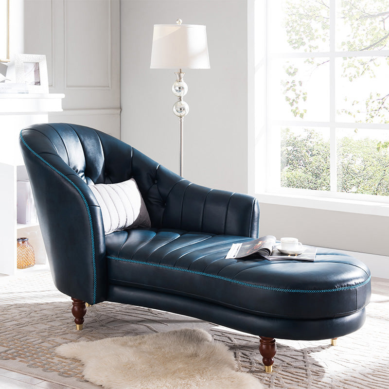 Nordic Style Leather Chair Solid Color Chaise Lounge Couch for Bedroom