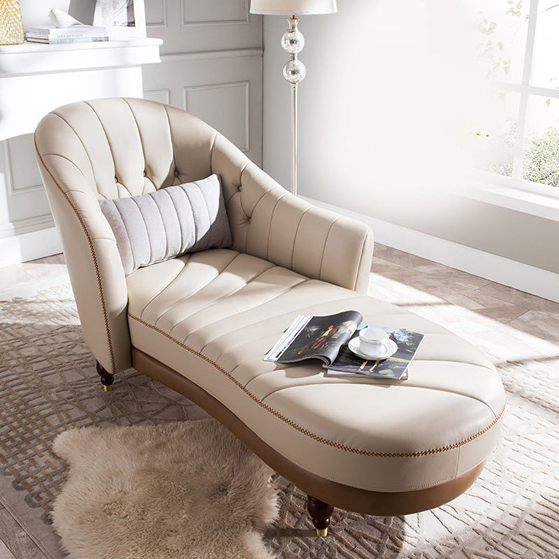 Nordic Style Leather Chair Solid Color Chaise Lounge Couch for Bedroom