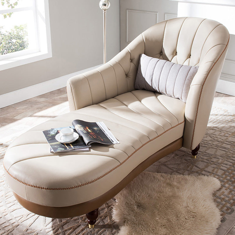 Nordic Style Leather Chair Solid Color Chaise Lounge Couch for Bedroom