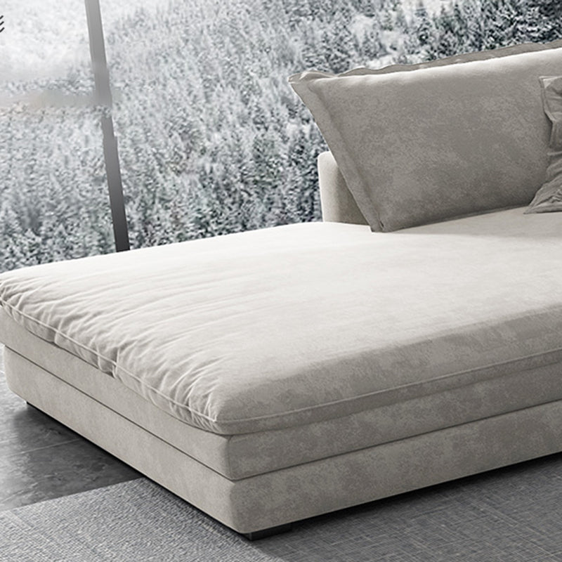 Glam Cushioned Chaise Lounge Recessed Arms Chaise with Three Pillows for Bedroom