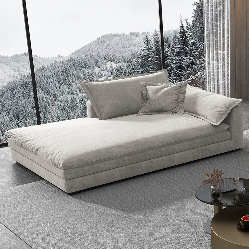 Glam Cushioned Chaise Lounge Recessed Arms Chaise with Three Pillows for Bedroom