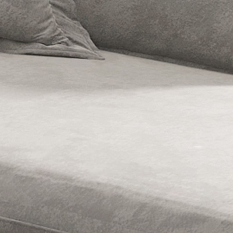 Glam Cushioned Chaise Lounge Recessed Arms Chaise with Three Pillows for Bedroom