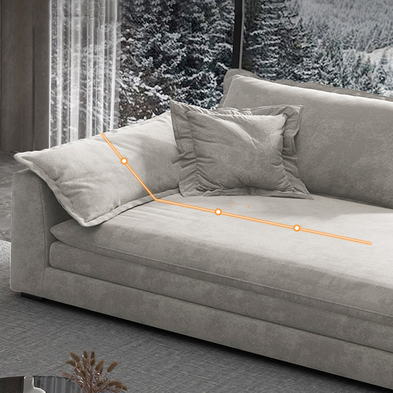Glam Cushioned Chaise Lounge Recessed Arms Chaise with Three Pillows for Bedroom