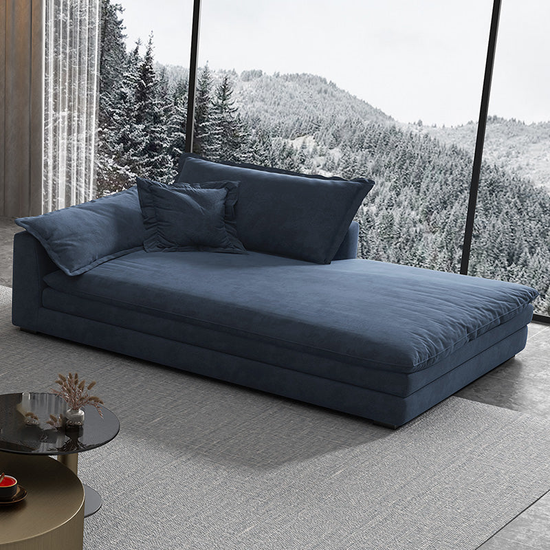 Glam Cushioned Chaise Lounge Recessed Arms Chaise with Three Pillows for Bedroom