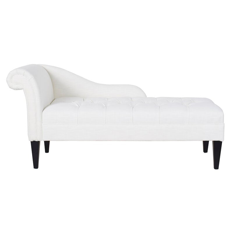 Modern Style Chaise Polyester Blend Chaise Lounge with Rolled Arms