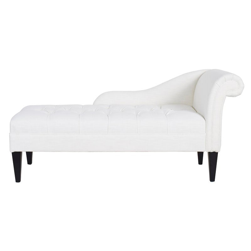 Modern Style Chaise Polyester Blend Chaise Lounge with Rolled Arms