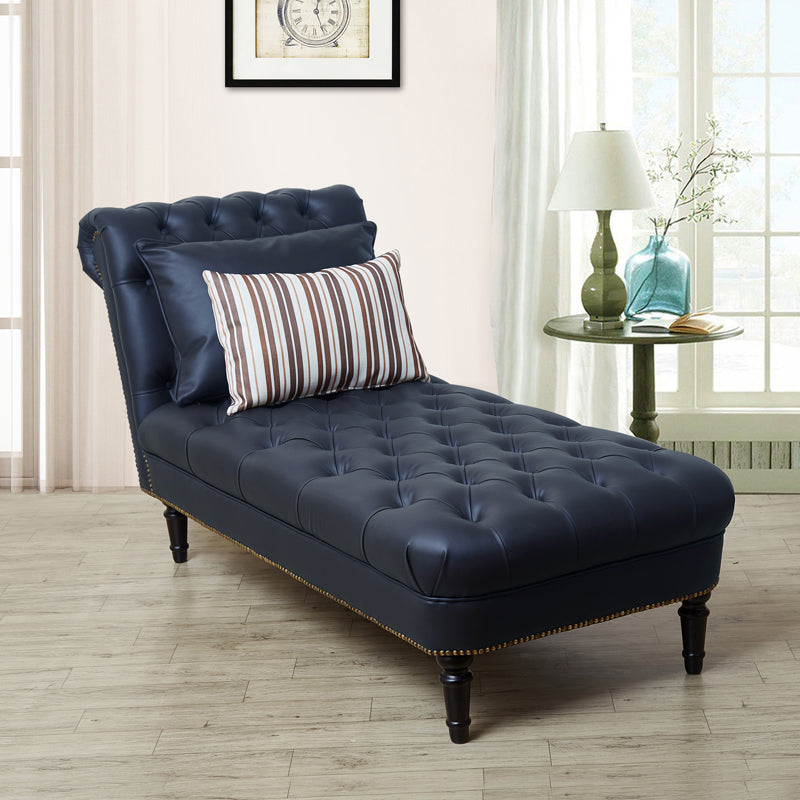 Modern Tufted Chaise Lounge Birch Armless Chaise for Bedroom and Living Room