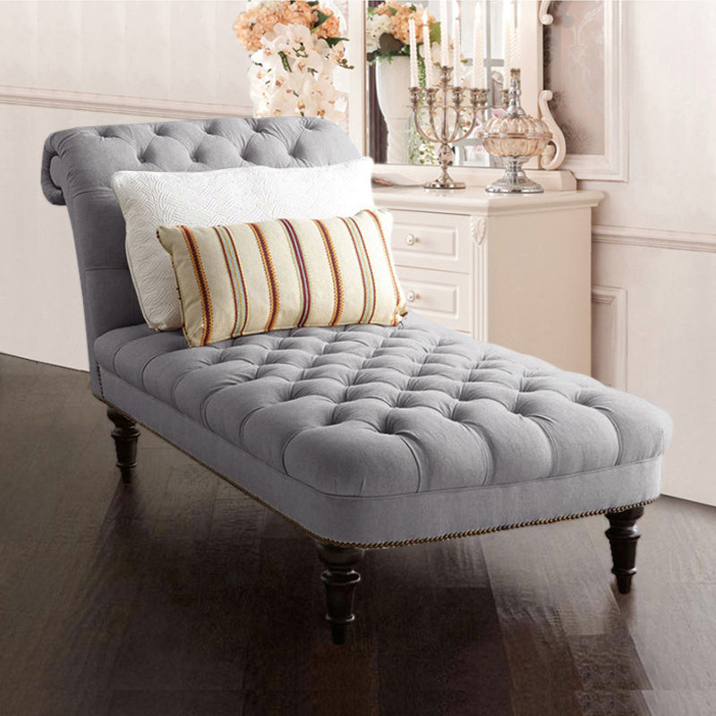 Modern Tufted Chaise Lounge Birch Armless Chaise for Bedroom and Living Room