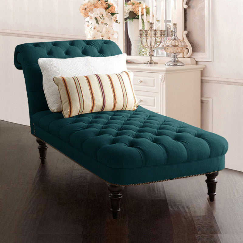 Modern Tufted Chaise Lounge Birch Armless Chaise for Bedroom and Living Room