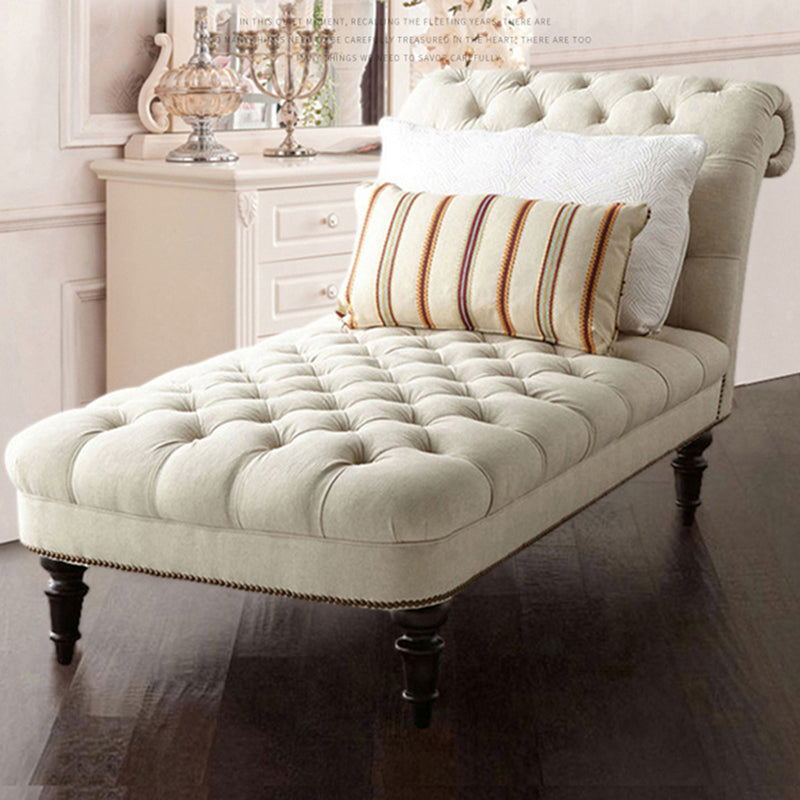Modern Tufted Chaise Lounge Birch Armless Chaise for Bedroom and Living Room