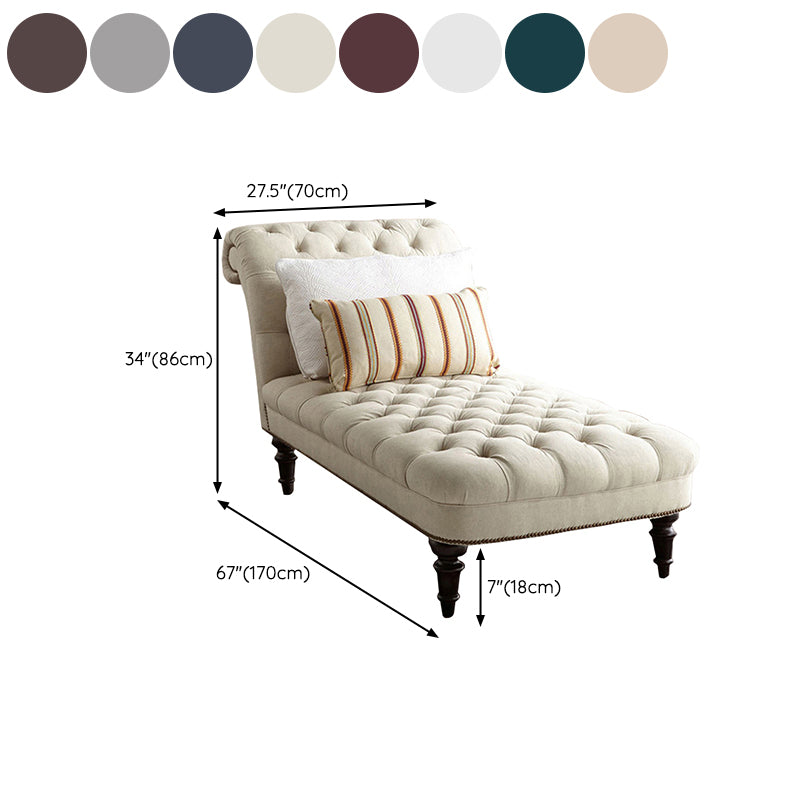 Modern Tufted Chaise Lounge Birch Armless Chaise for Bedroom and Living Room
