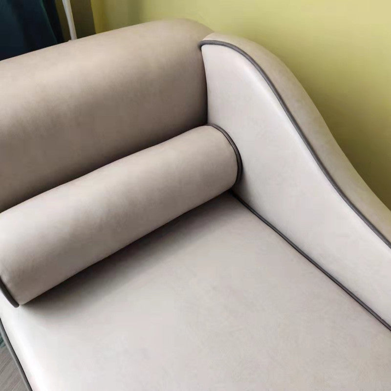 Farmhouse Style Chaise Solid Color Chaise Lounge with Rolled Arms