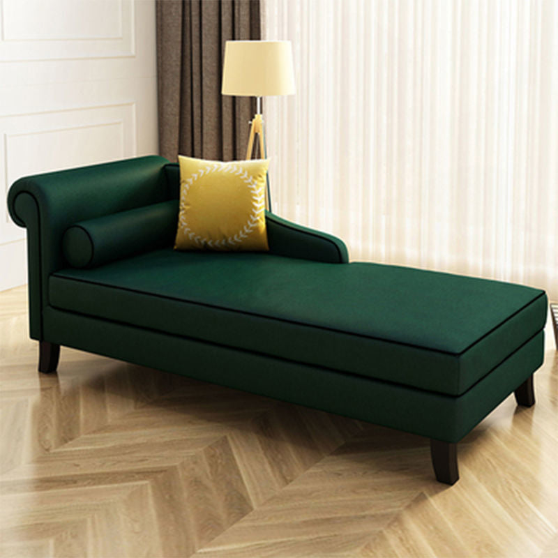 Traditional Linen Accent Chair One Armed Chaise Lounge Couch