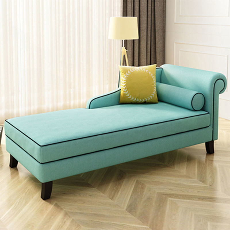 Traditional Linen Accent Chair One Armed Chaise Lounge Couch