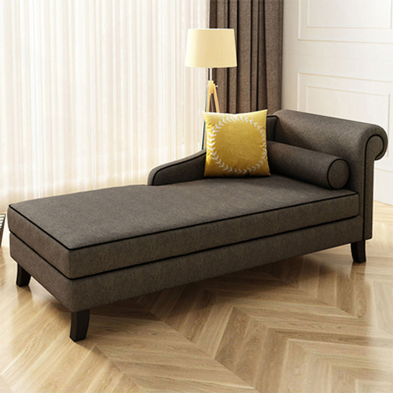 Traditional Linen Accent Chair One Armed Chaise Lounge Couch