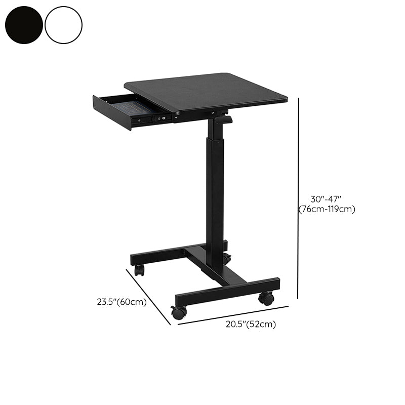 Rectangular Shaped Collapsible Laptop Tables Wood Writing Desk in Black/White