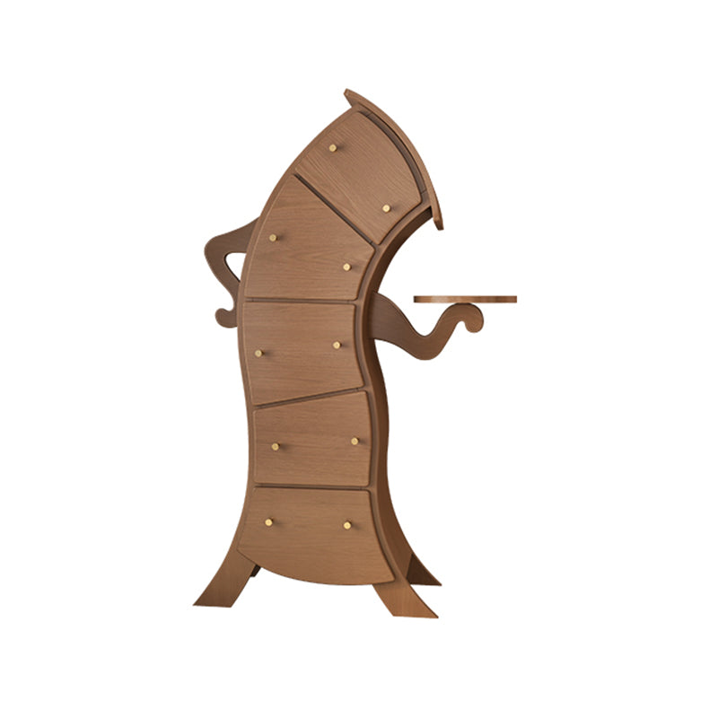 Modern Vertical Lingerie Chest Wood Dresser with 5 Drawers for Bedroom