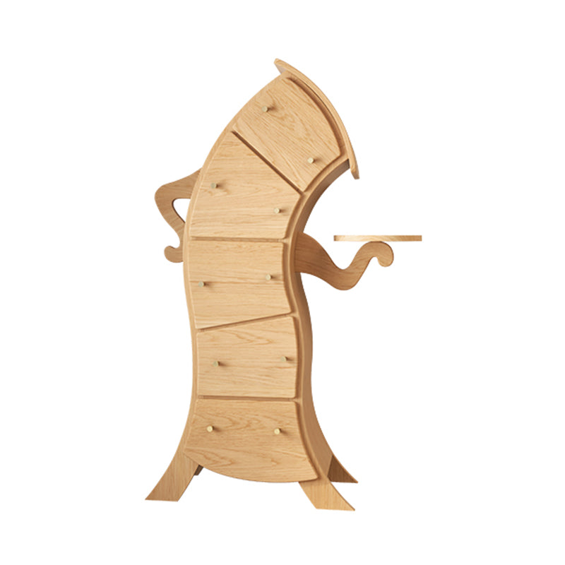 Modern Vertical Lingerie Chest Wood Dresser with 5 Drawers for Bedroom