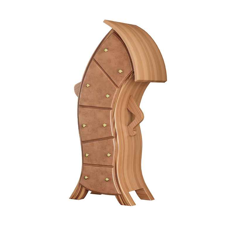 Modernism Lingerie Chest Wood Dresser with 5 Drawers for Home