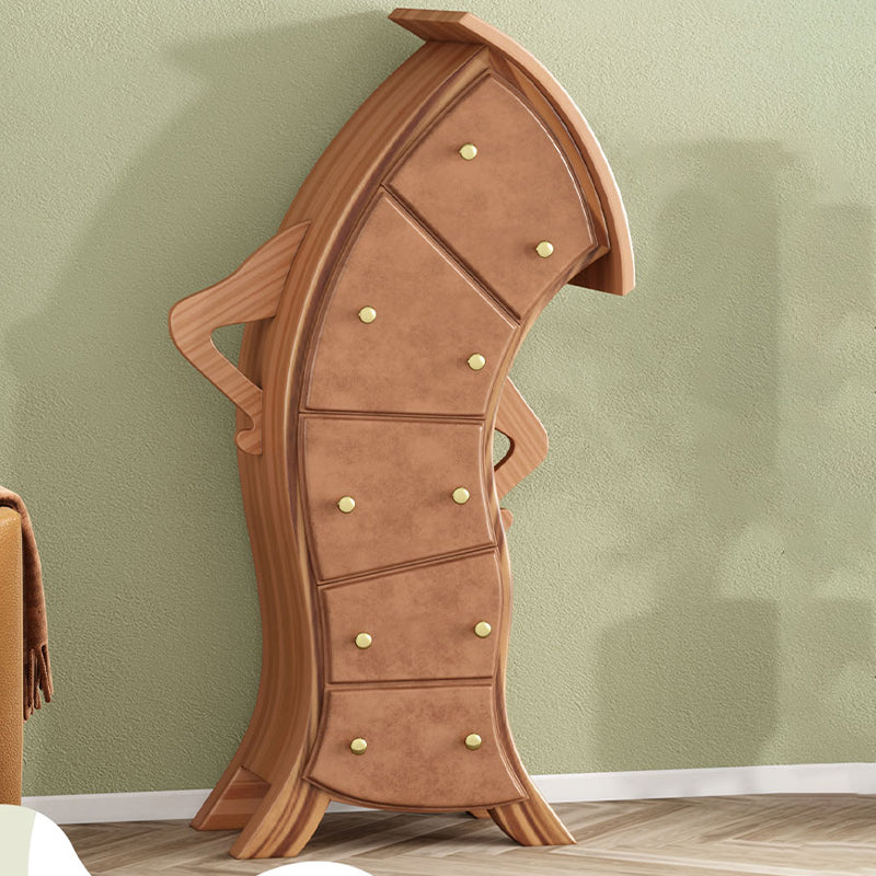 Modernism Lingerie Chest Wood Dresser with 5 Drawers for Home