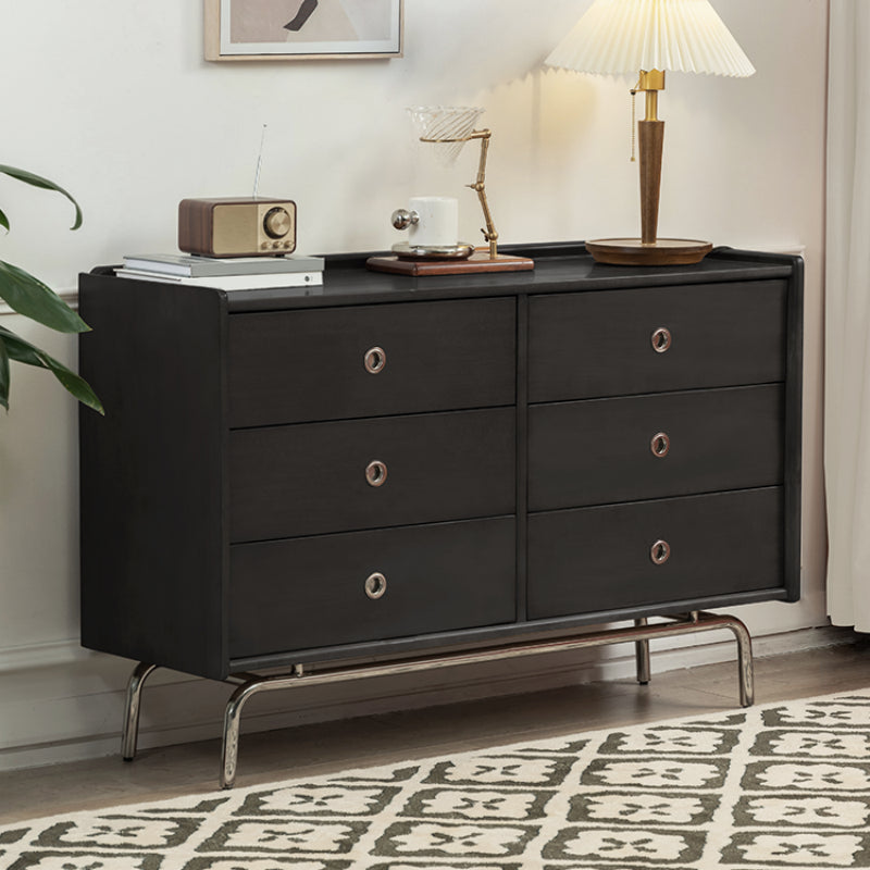 Ultra Modern Horizontal Double Dresser Solid Pine Storage Chest Dresser for Bedroom