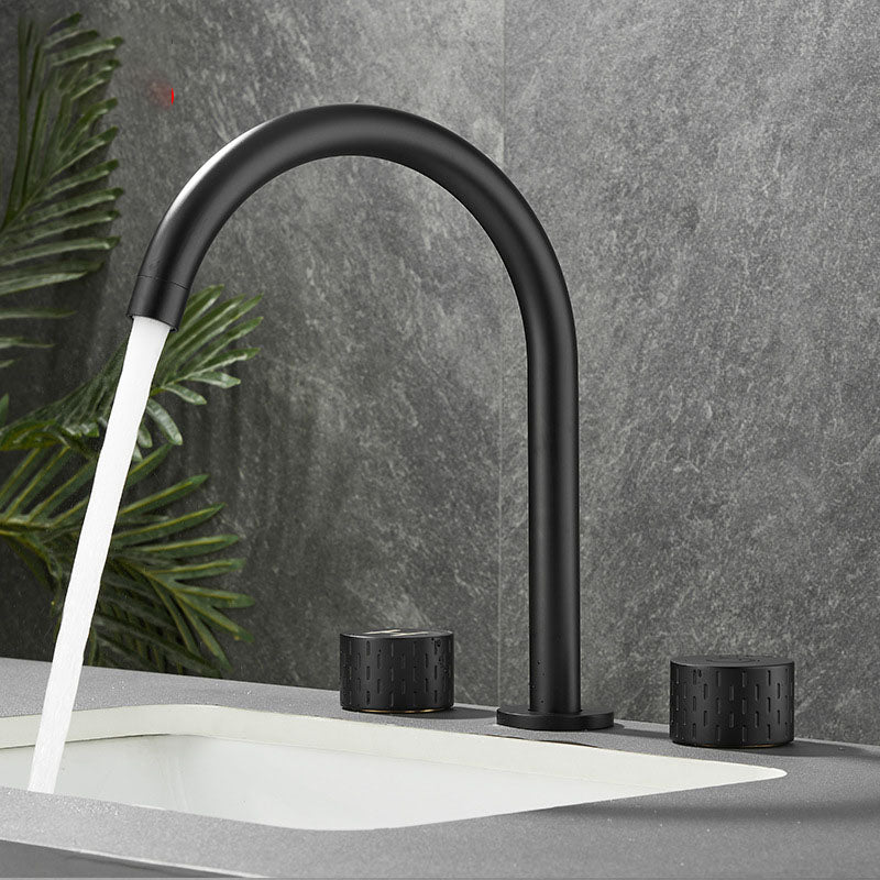 Double Handle Tub Filler Deck Mounted High Arc Brass Modern Roman Tub Filler