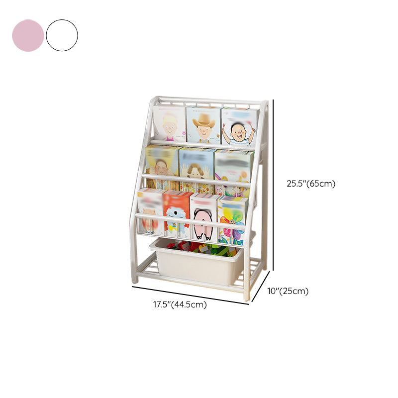 Scandinavian Ladder Bookshelf Metal Closed Back Bookcase with Shelves