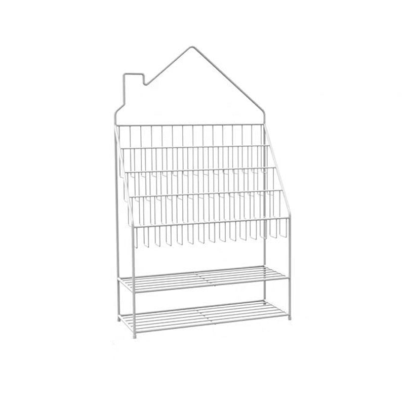 Scandinavian Closed Back Ladder Bookshelf Metal Bookcase with Shelves