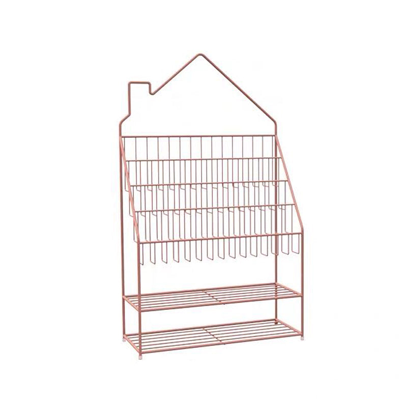 Scandinavian Closed Back Ladder Bookshelf Metal Bookcase with Shelves