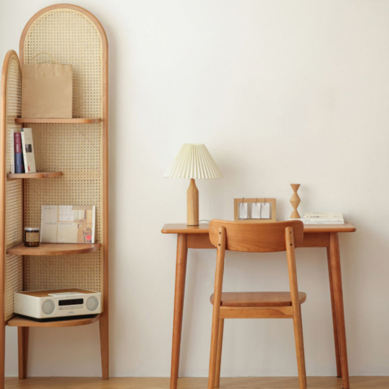 Corner Scandinavian Bookcase Wooden Closed Back Bookshelf with Shelves