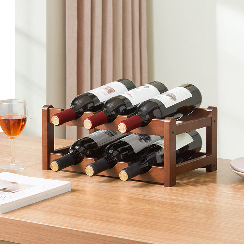 Countertop Wine Rack Wooden Wine Bottle Rack for Living Room