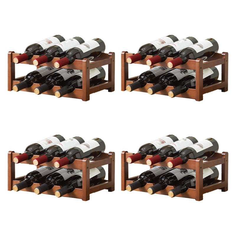 Countertop Wine Rack Wooden Wine Bottle Rack for Living Room
