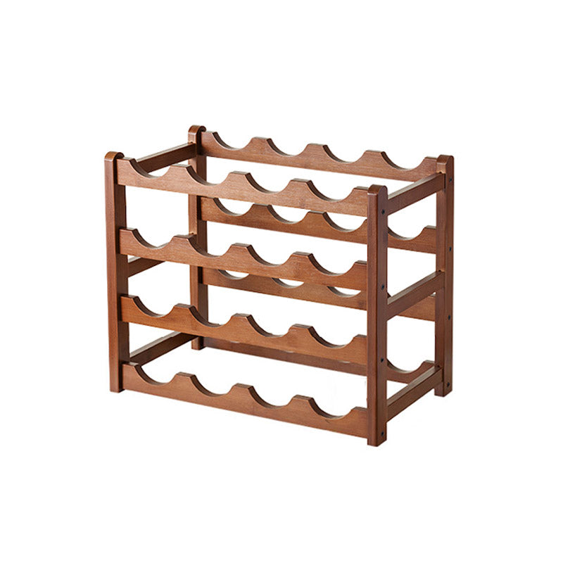Countertop Wine Rack Wooden Wine Bottle Rack for Living Room