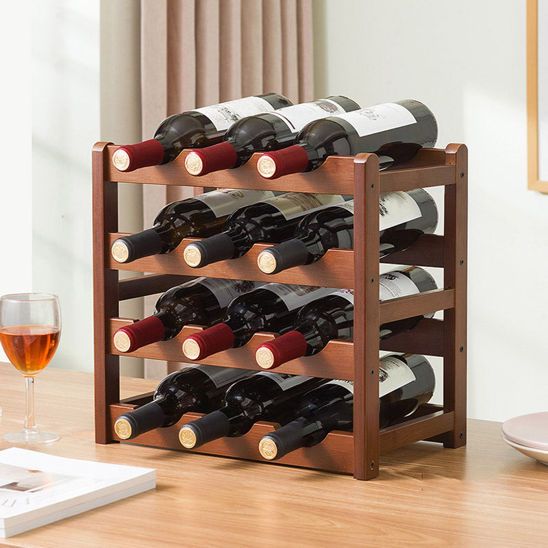 Countertop Wine Rack Wooden Wine Bottle Rack for Living Room
