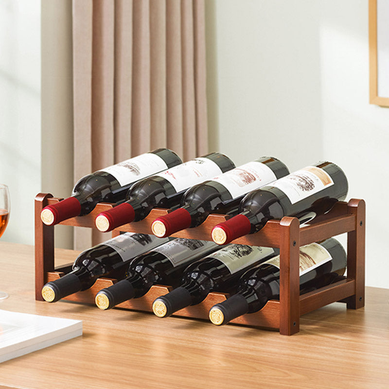 Countertop Wine Rack Wooden Wine Bottle Rack for Living Room