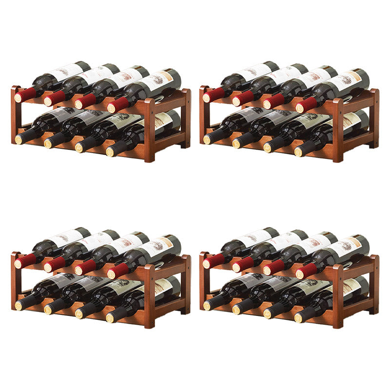 Countertop Wine Rack Wooden Wine Bottle Rack for Living Room