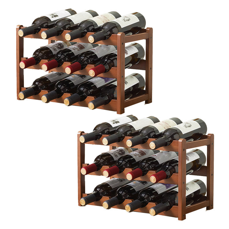 Countertop Wine Rack Wooden Wine Bottle Rack for Living Room