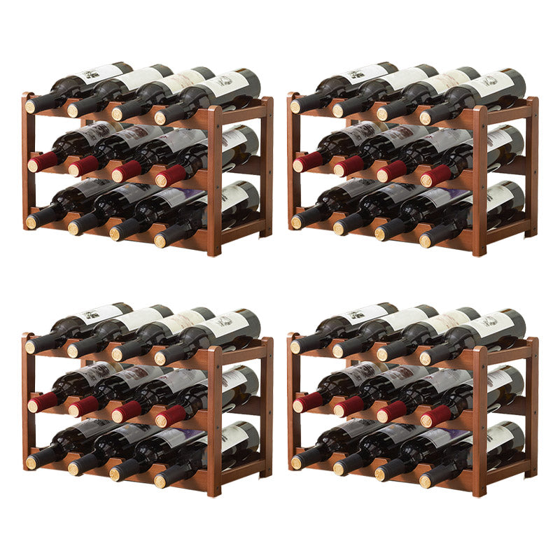 Countertop Wine Rack Wooden Wine Bottle Rack for Living Room