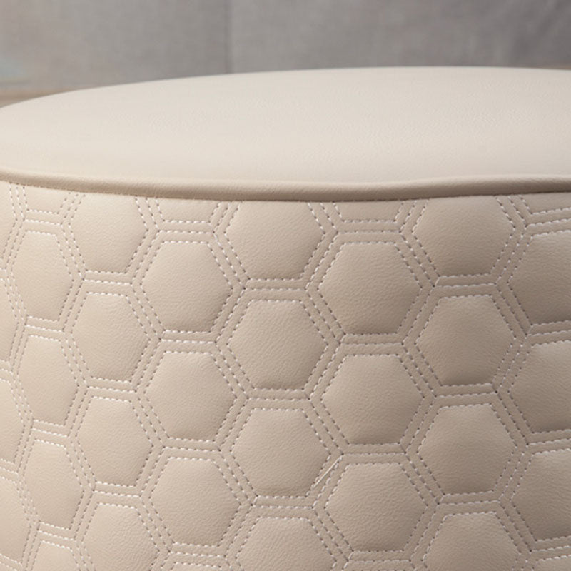 Genuine Leather Standard Stool Modern Minimalist Round Footrest
