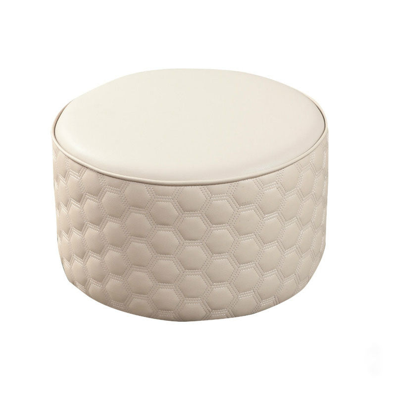 Genuine Leather Standard Stool Modern Minimalist Round Footrest