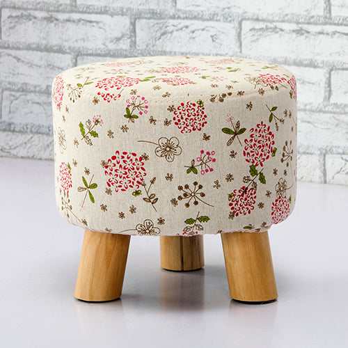Fabric Standard Stool Contemporary Simple Round Upholstered Ottoman