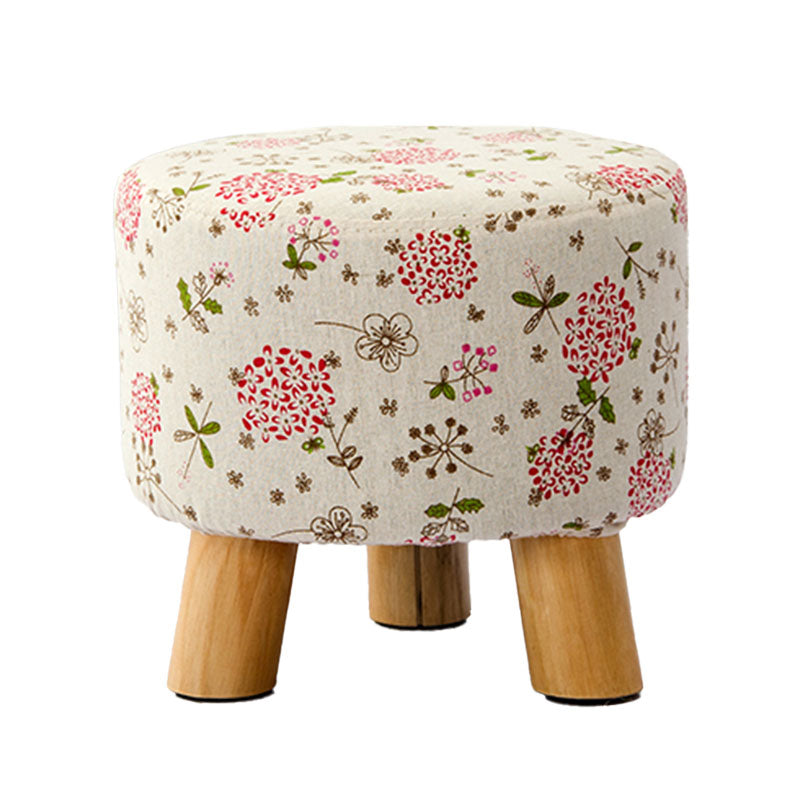 Fabric Standard Stool Contemporary Simple Round Upholstered Ottoman