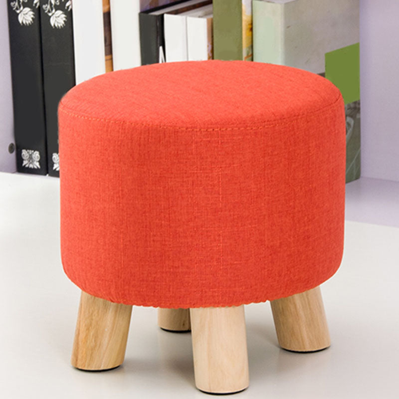 Fabric Standard Stool Contemporary Simple Round Upholstered Ottoman