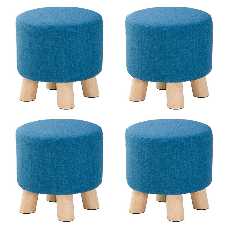 Fabric Standard Stool Contemporary Simple Round Upholstered Ottoman