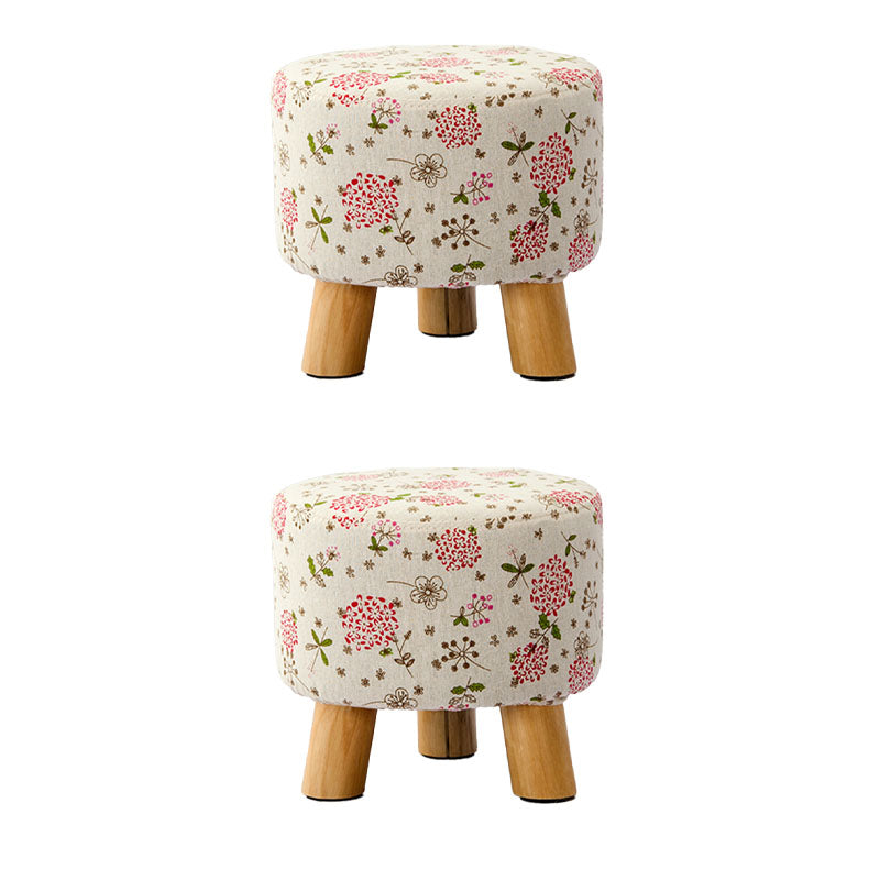 Fabric Standard Stool Contemporary Simple Round Upholstered Ottoman