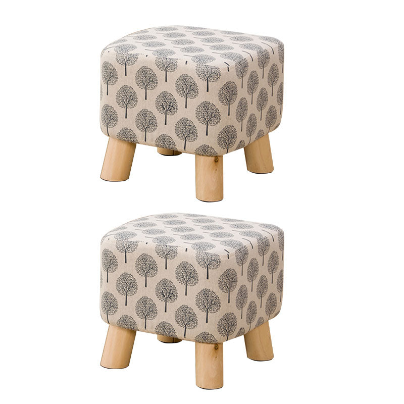 Fabric Standard Stool Contemporary Simple Square Upholstered Ottoman